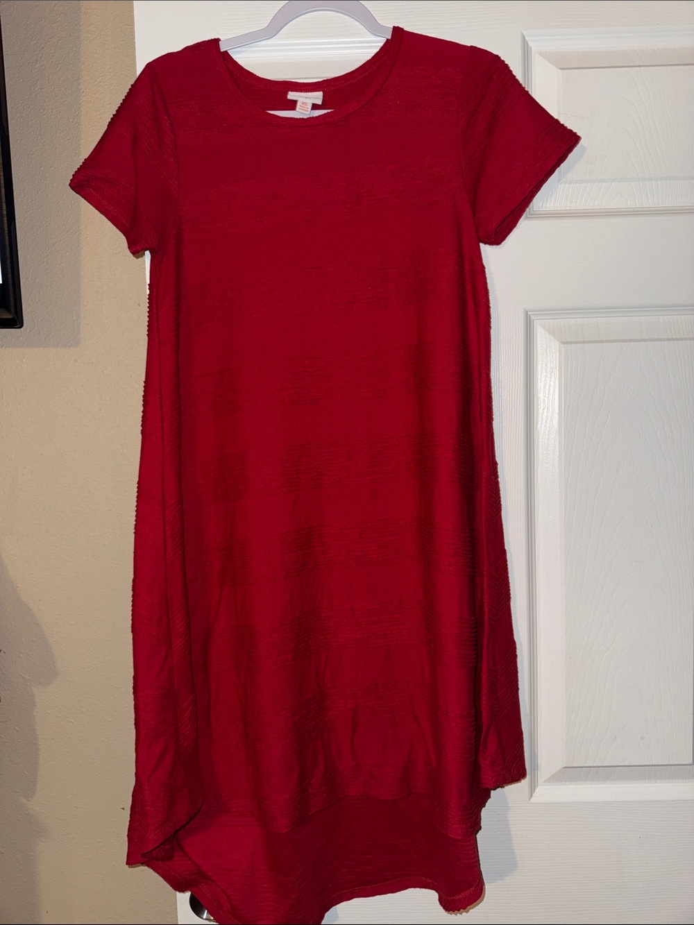 LuLaRoe Red High-Low Short Sleeve Dress